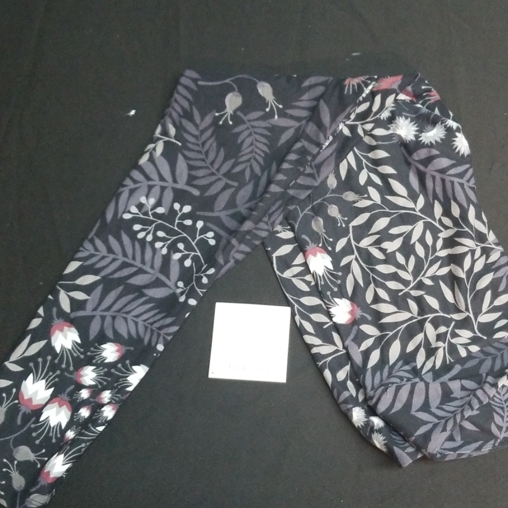 Black, grey and Burgundy Lularoe TC leggings NWT